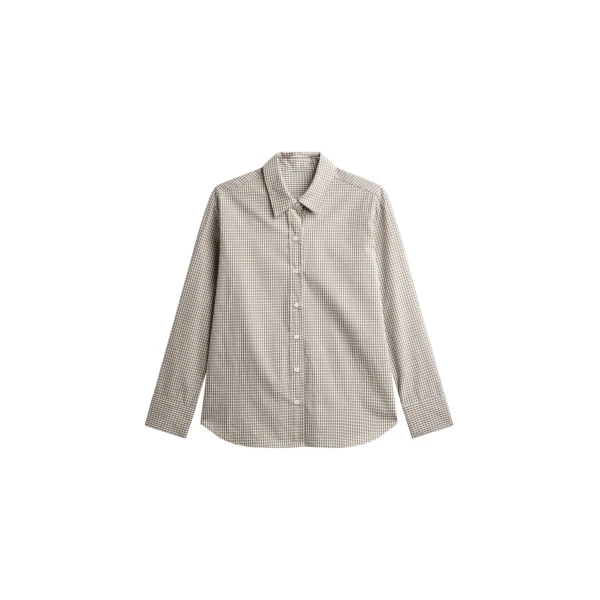 The Frankie Shop Odemira Shirt - Beige Plaid - Oversized Minimalist Tops in Multicolour - Shop at Luxury Shoes 