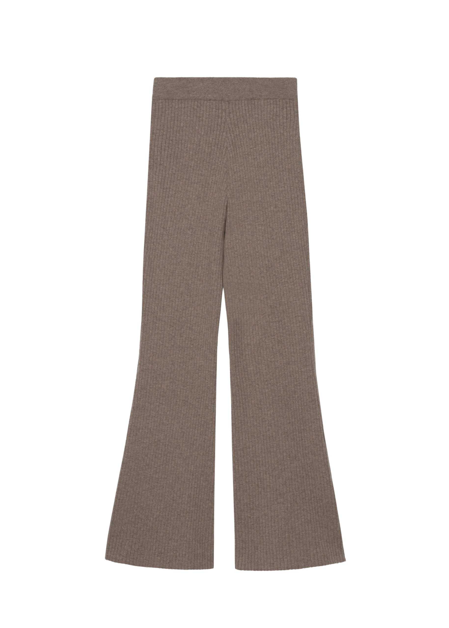 The Frankie Shop Odense Ribbed Flared Pants – Brown