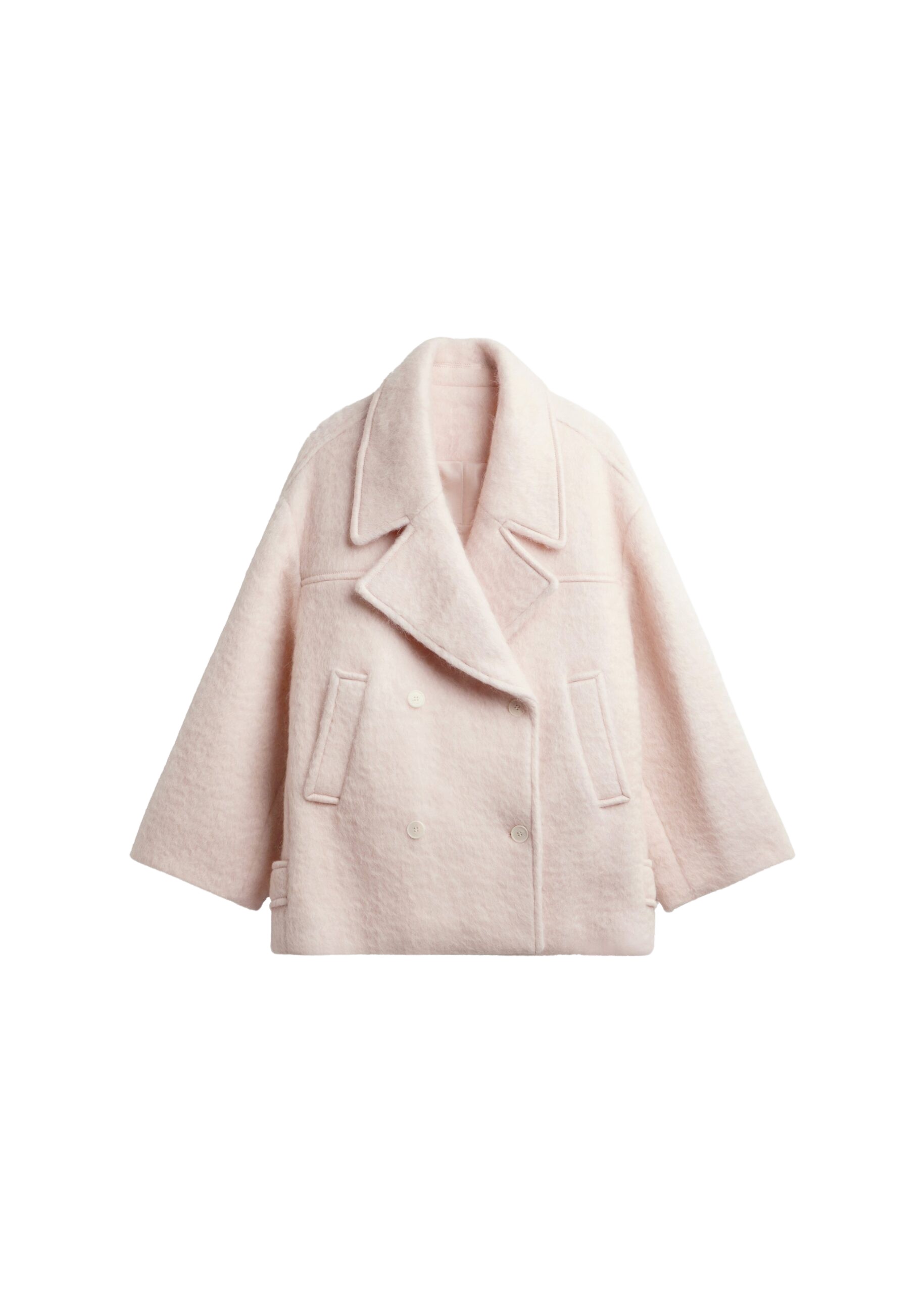 The Frankie Shop Odeone Brushed Wool Peacoat – Faded Pink Coat