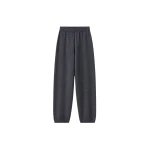 The Frankie Shop Olia Knit Joggers - Dark Grey Melange - Oversized Minimalist Pants in Grey - Shop at Luxury Shoes 