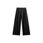 The Frankie Shop Olivet Faux Leather Trousers - Black - Oversized Minimalist Pants in Black - Shop at Luxury Shoes 