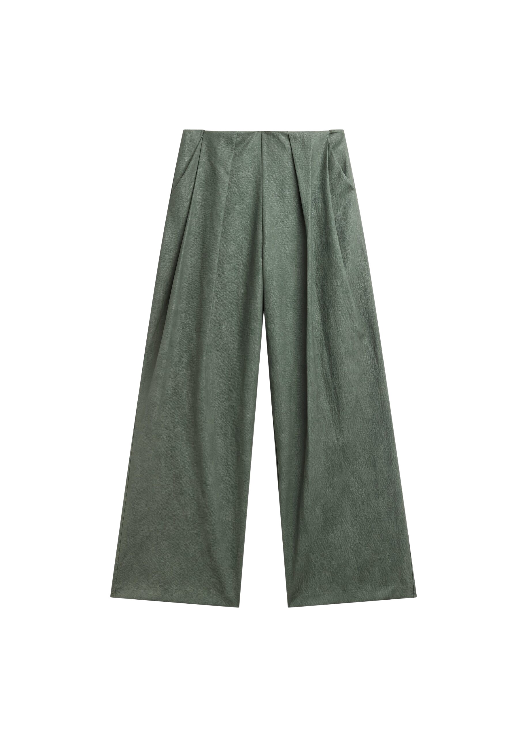 The Frankie Shop Olivet Faux Leather Trousers – Moss Green