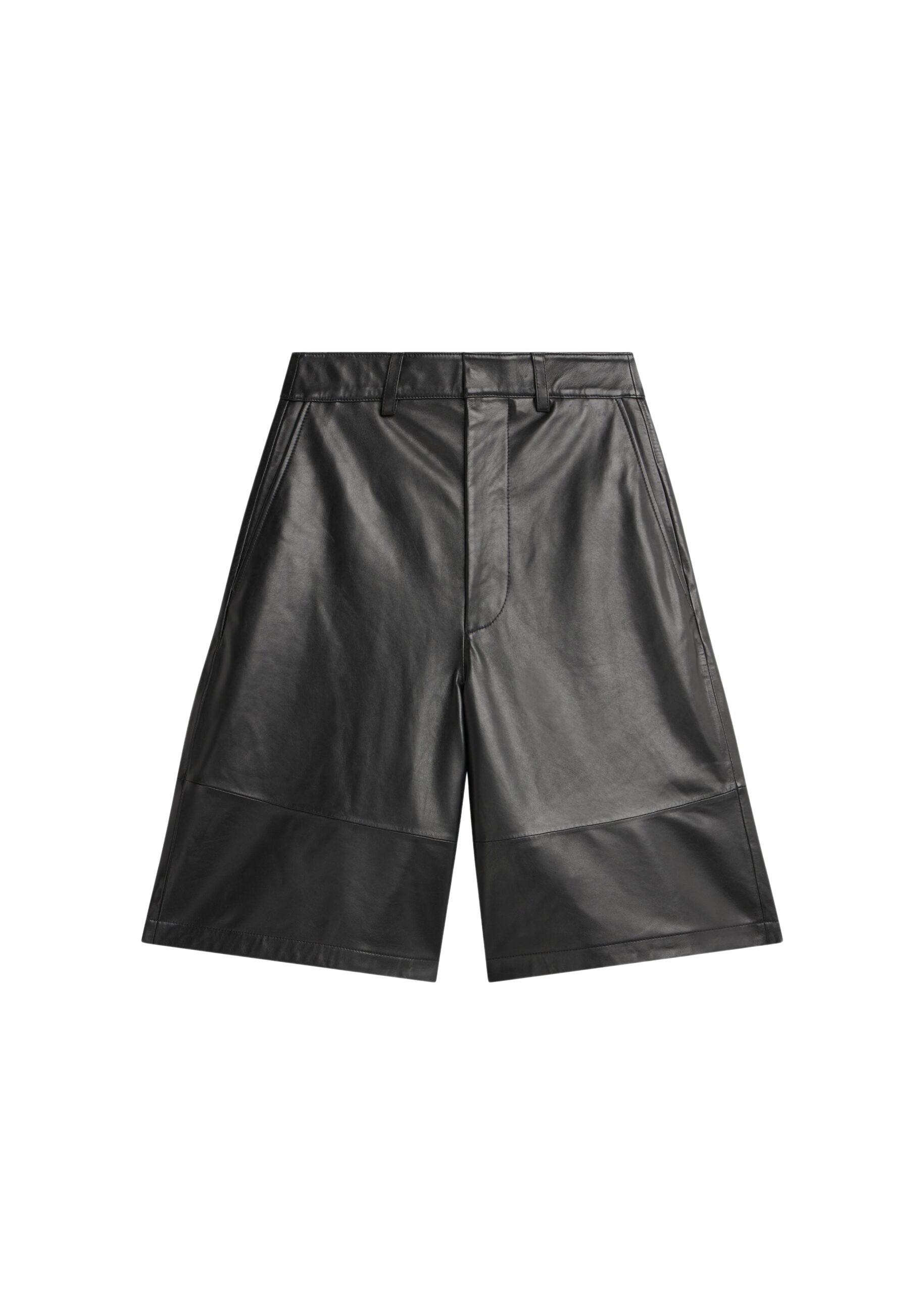 The Frankie Shop Olivia Leather Bermuda Shorts – Black