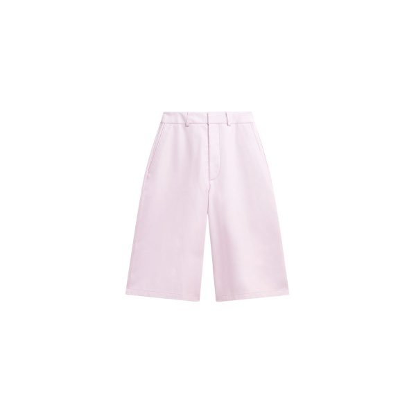 The Frankie Shop Olivia Leather Bermuda Shorts - Faded Pink - Oversized Minimalist Shorts in Pink - Shop at Luxury Shoes 