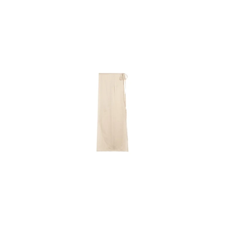 The Frankie Shop Oria Sheer Silk Chiffon Wrap Skirt - Beige - Oversized Minimalist Skirts in Beige - Shop at Luxury Shoes 