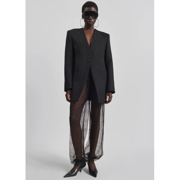 The Frankie Shop Orissa Lace Balloon Pants - Black - Oversized Minimalist Pants in Black - Shop at Luxury Shoes 