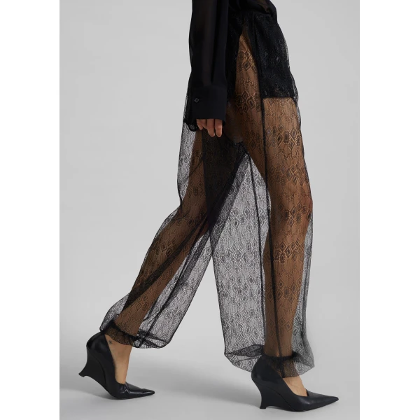 The Frankie Shop Orissa Lace Balloon Pants - Black - Oversized Minimalist Pants in Black - Shop at Luxury Shoes 
