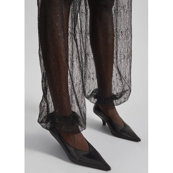 The Frankie Shop Orissa Lace Balloon Pants - Black - Oversized Minimalist Pants in Black - Shop at Luxury Shoes 