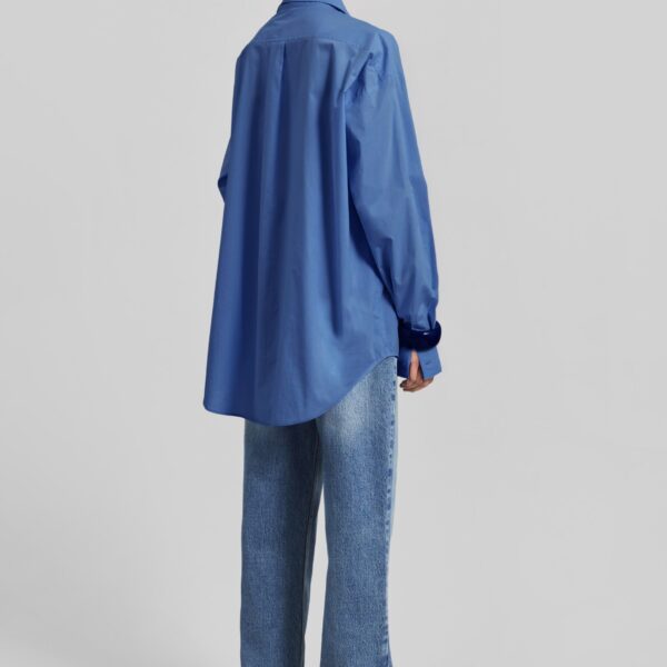 The Frankie Shop Ornella Side Button-Up Shirt – Cobalt, view 6