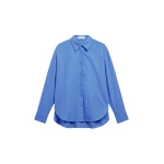 The Frankie Shop Ornella Side Button-Up Shirt – Cobalt