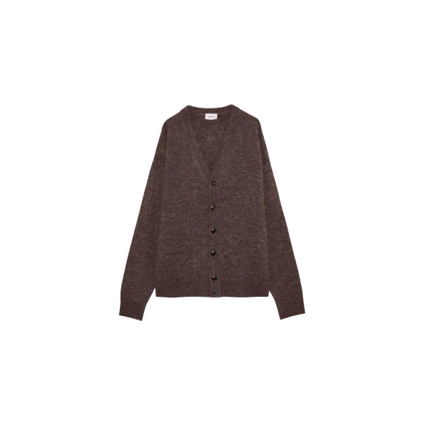The Frankie Shop Oversized Cardigan - Mud - Oversized Minimalist Knitwear in Beige - Shop at Luxury Shoes 