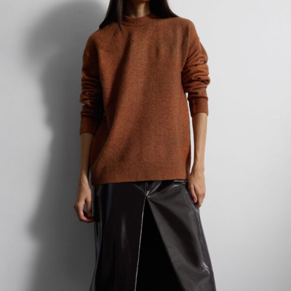 The Frankie Shop Oversized Crewneck Sweater – Brown, view 3