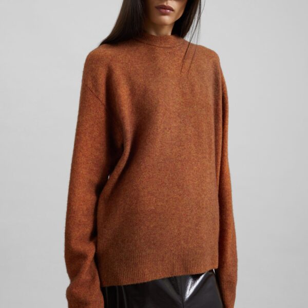 The Frankie Shop Oversized Crewneck Sweater – Brown, view 4