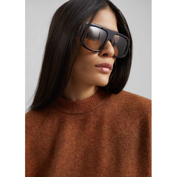 The Frankie Shop Oversized Crewneck Sweater - Brown - Oversized Minimalist Knitwear in Beige - Shop at Luxury Shoes 