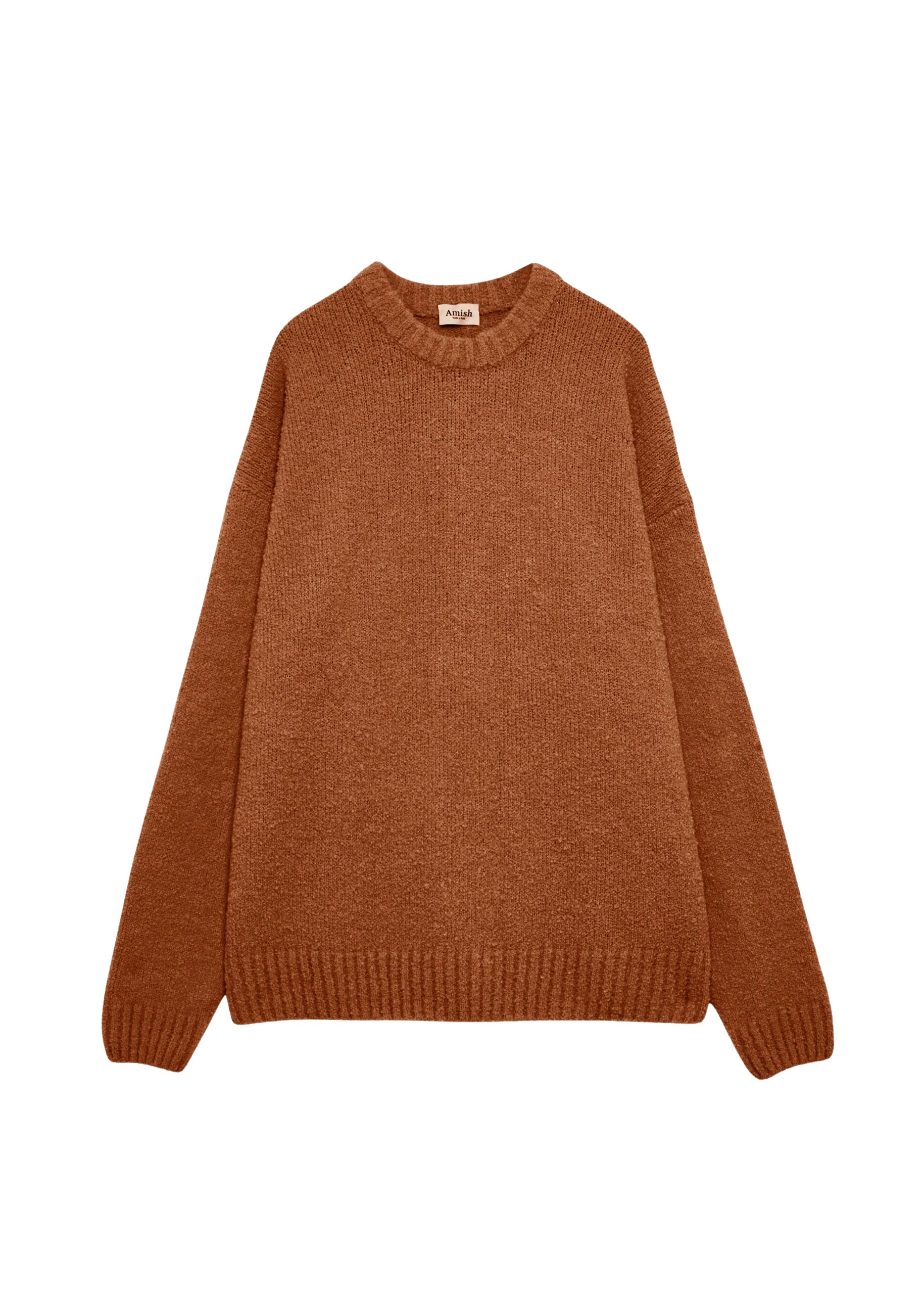The Frankie Shop Oversized Crewneck Sweater - Brown - Oversized Minimalist Knitwear in Beige - Shop at Luxury Shoes 