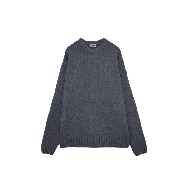 The Frankie Shop Oversized Crewneck Sweater - Grey - Oversized Minimalist Knitwear in Grey - Shop at Luxury Shoes 