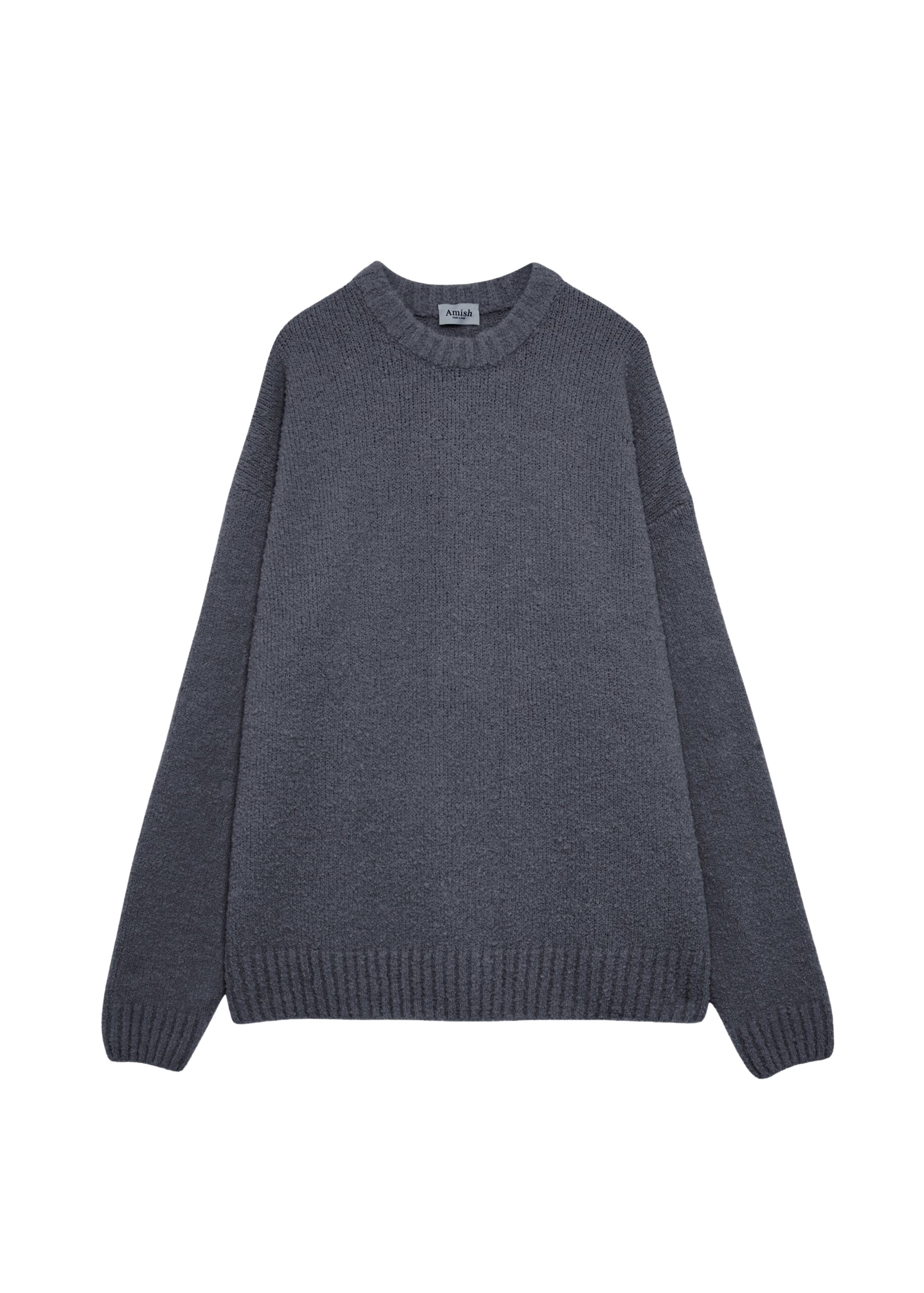 The Frankie Shop Oversized Crewneck Sweater - Grey - Oversized Minimalist Knitwear in Grey - Shop at Luxury Shoes 