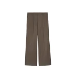 The Frankie Shop Pallen Wide Trousers - Brown - Oversized Minimalist Pants in Beige - Shop at Luxury Shoes 