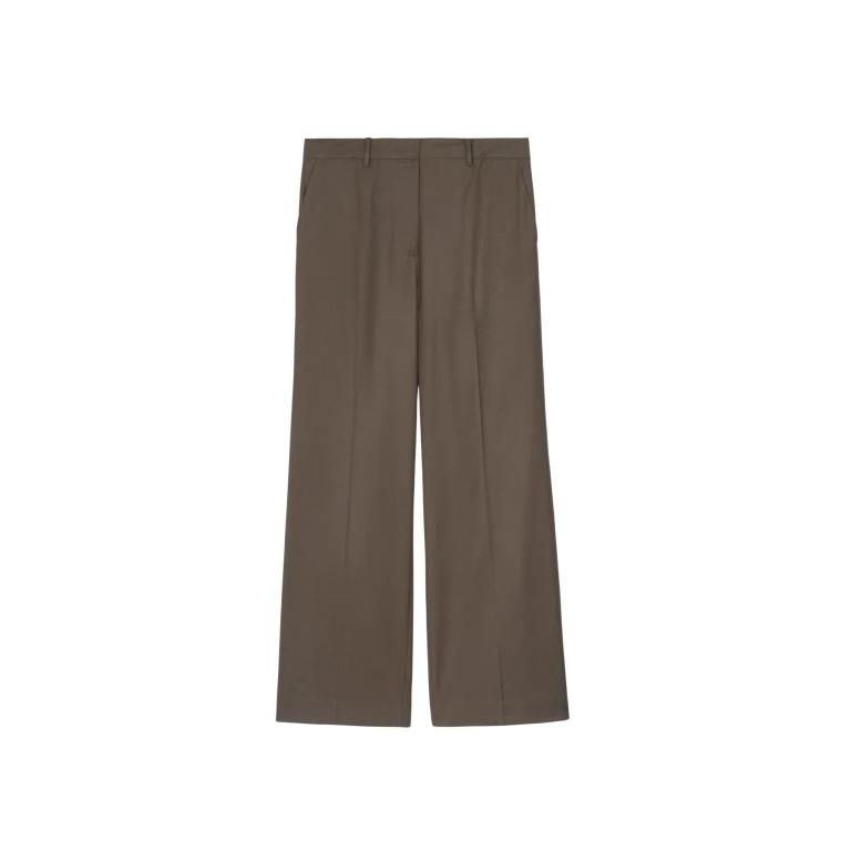 The Frankie Shop Pallen Wide Trousers - Brown - Oversized Minimalist Pants in Beige - Shop at Luxury Shoes 