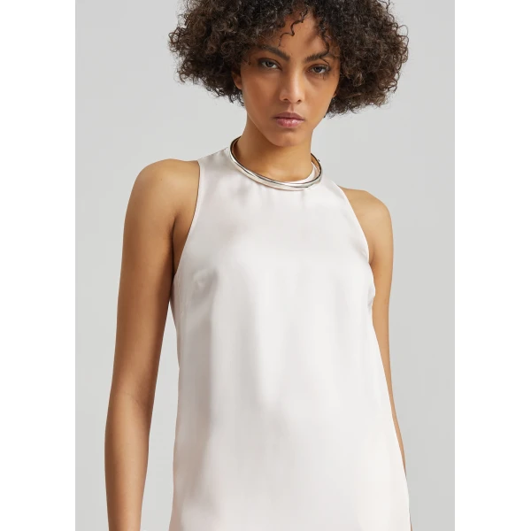 The Frankie Shop Paloma Long Silk Dress - Light Pink - Oversized Minimalist Dresses in Pink - Shop at Luxury Shoes 