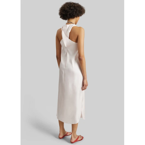 The Frankie Shop Paloma Long Silk Dress - Light Pink - Oversized Minimalist Dresses in Pink - Shop at Luxury Shoes 