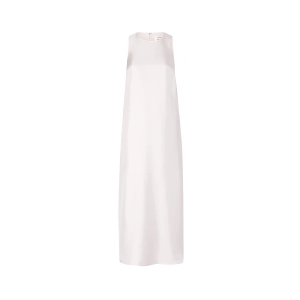 The Frankie Shop Paloma Long Silk Dress - Light Pink - Oversized Minimalist Dresses in Pink - Shop at Luxury Shoes 