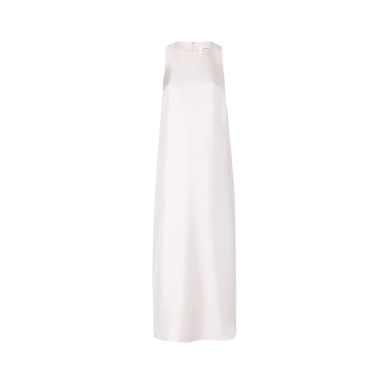 The Frankie Shop Paloma Long Silk Dress - Light Pink - Oversized Minimalist Dresses in Pink - Shop at Luxury Shoes 