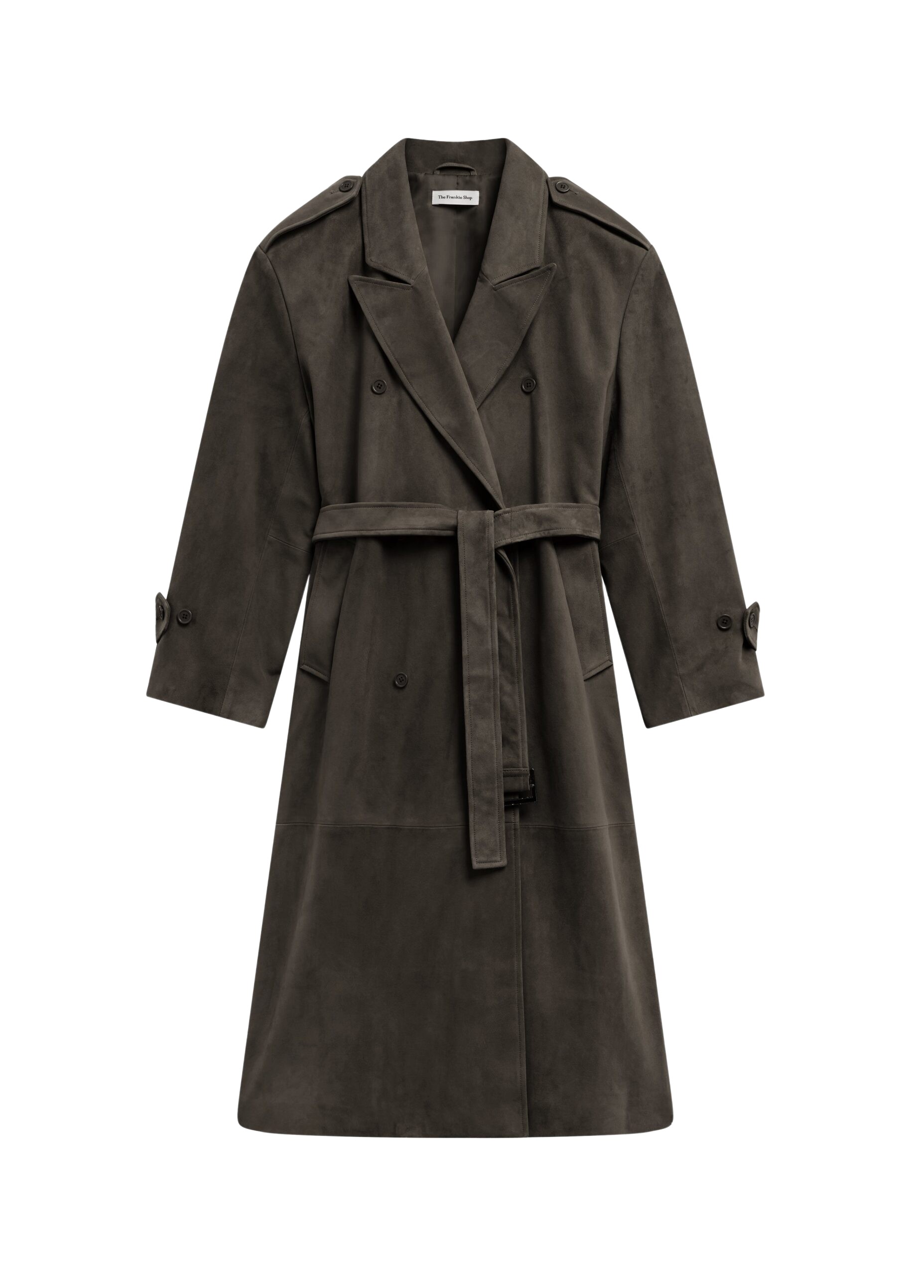 The Frankie Shop Pembroke Faux Suede Trench – Mousse Coat