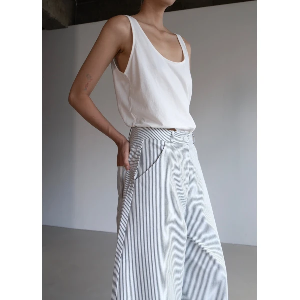 The Frankie Shop Penelope Tank Top - White - Oversized Minimalist Tops in White - Shop at Luxury Shoes 
