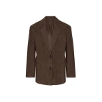 The Frankie Shop Peoria Faux Suede Blazer - Brown - Oversized Minimalist Jackets in Beige - Shop at Luxury Shoes 