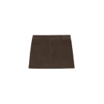 The Frankie Shop Peoria Faux Suede Mini Skirt - Brown - Oversized Minimalist Skirts in Beige - Shop at Luxury Shoes 