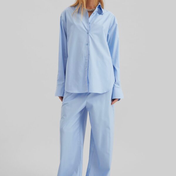 The Frankie Shop Peri Cotton Shirt – Light Blue, view 6