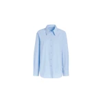 The Frankie Shop Peri Cotton Shirt - Light Blue - Oversized Minimalist Tops in Blue - Shop at Luxury Shoes 