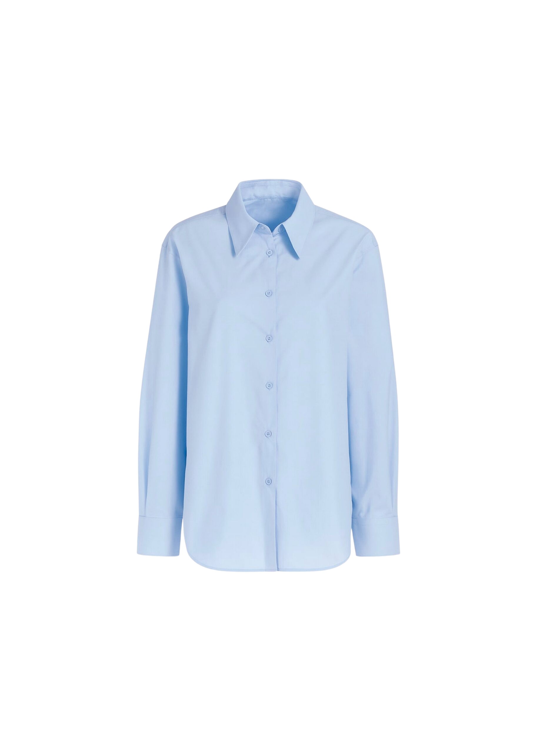 The Frankie Shop Peri Cotton Shirt - Light Blue - Oversized Minimalist Tops in Blue - Shop at Luxury Shoes 
