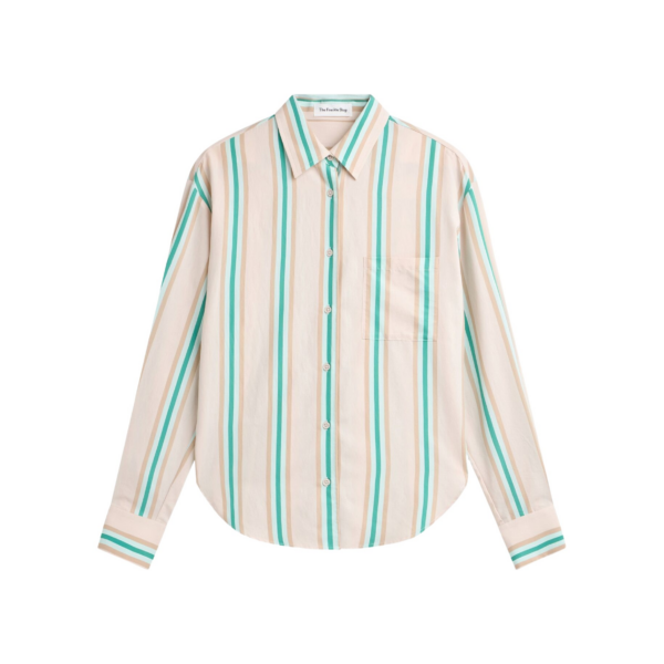 The Frankie Shop Peri Fluid Shirt – Beige Multi Stripe