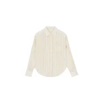 The Frankie Shop Peri Fluid Shirt - Yellow/White Stripe - Oversized Minimalist Tops in Multicolour - Shop at Luxury Shoes 