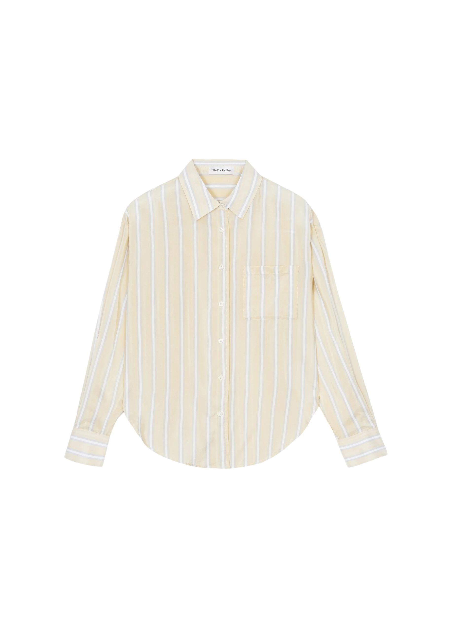 The-Frankie-Shop-Peri-Fluid-Shirt-YellowWhite-Stripe-coveti-scaled88686_nobg The Frankie Shop Peri Fluid Shirt - Yellow/White Stripe - Oversized Minimalist Tops in Multicolour - Shop at Luxury Shoes