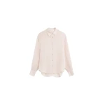 The Frankie Shop Peri Georgette Shirt - Faded Pink - Oversized Minimalist Tops in Pink - Shop at Luxury Shoes 
