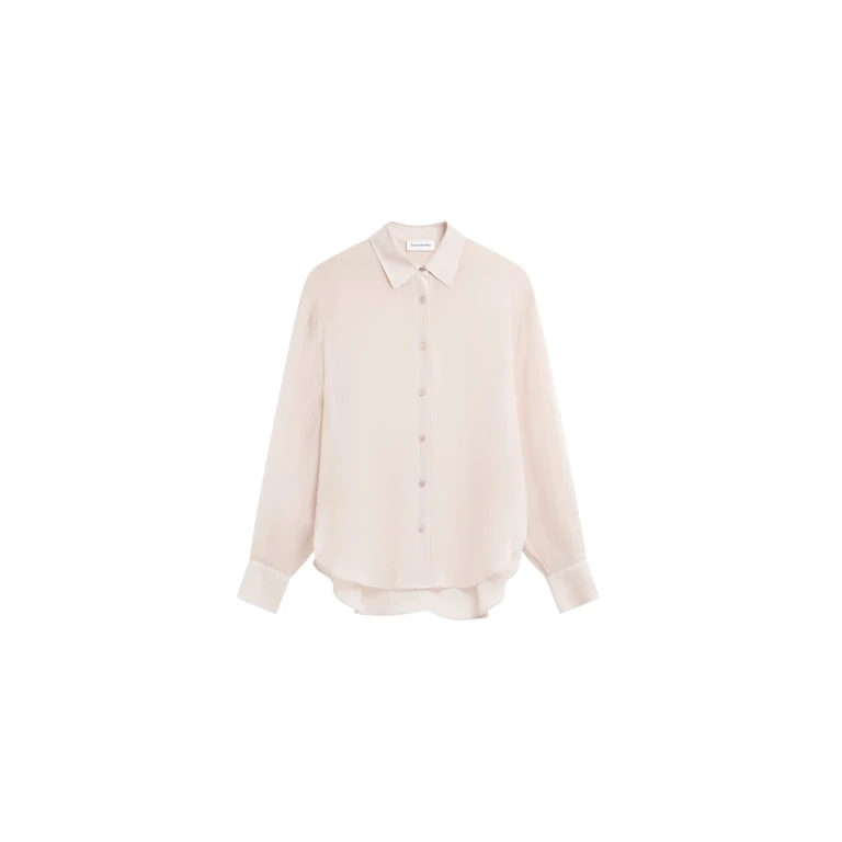 The Frankie Shop Peri Georgette Shirt - Faded Pink - Oversized Minimalist Tops in Pink - Shop at Luxury Shoes 