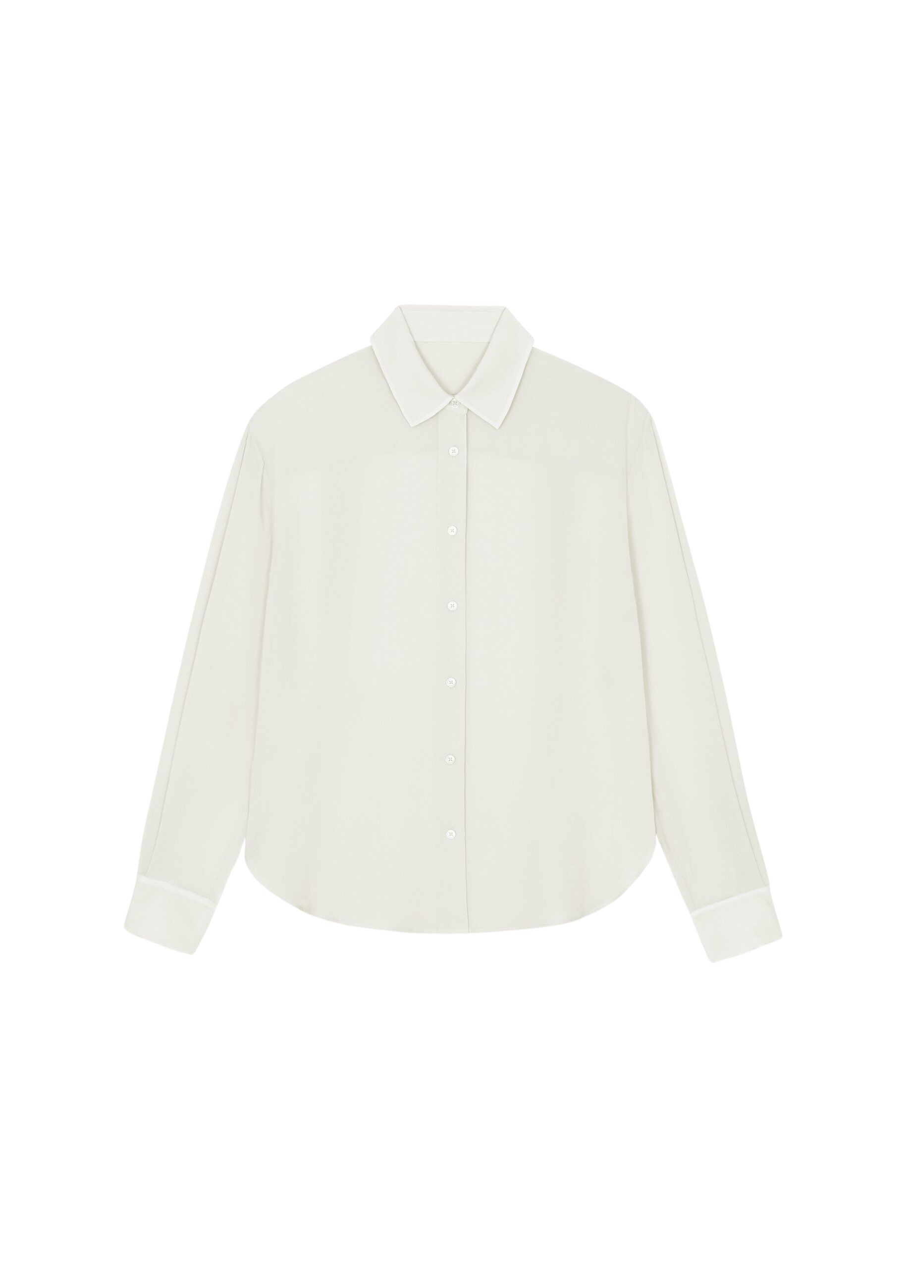 The Frankie Shop Peri Georgette Shirt - Ivory - Oversized Minimalist Tops in Ivory - Shop at Luxury Shoes 