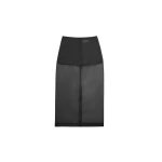 The Frankie Shop Peri Sheer Midi Skirt - Black - Oversized Minimalist Skirts in Black - Shop at Luxury Shoes 