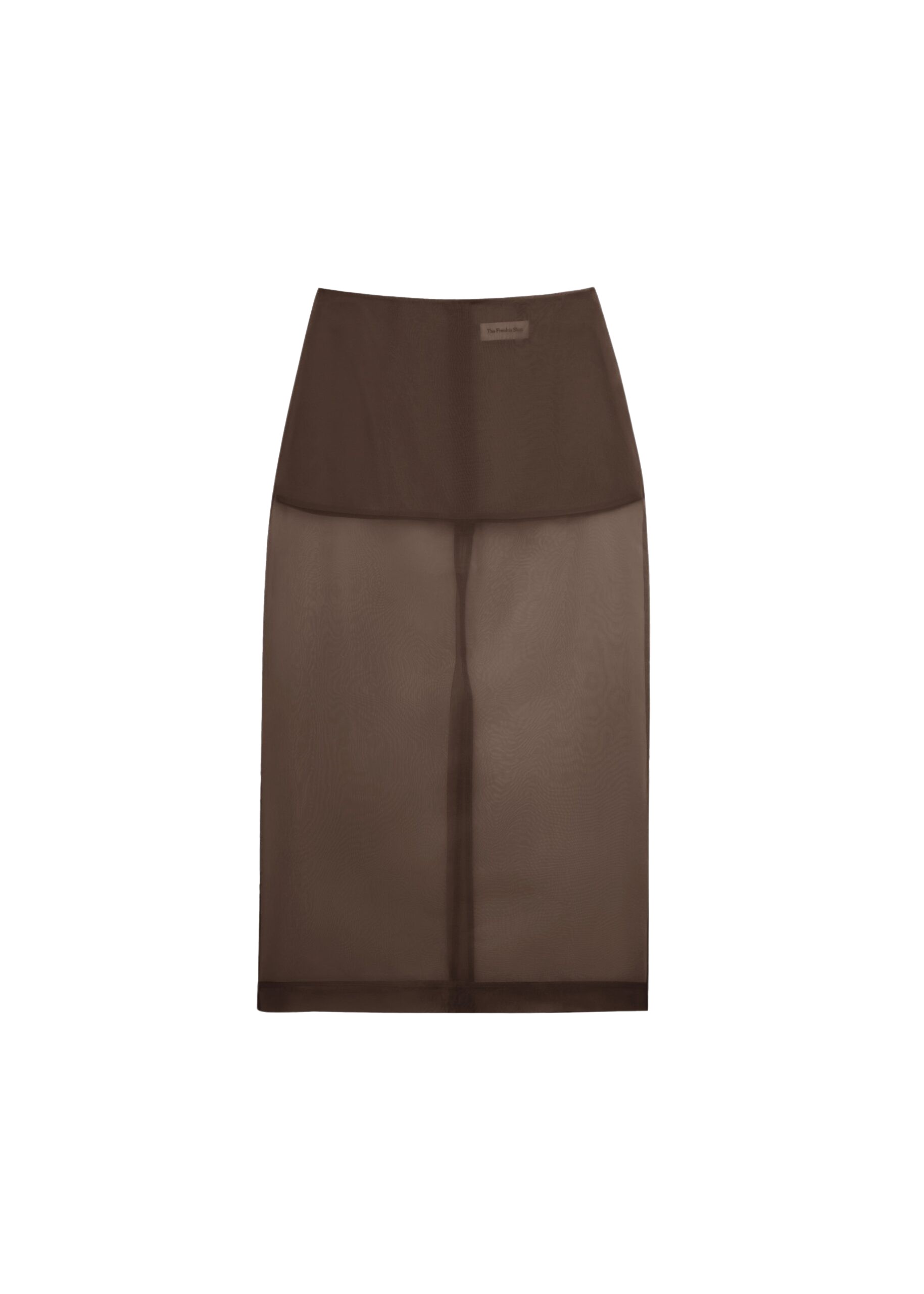 The Frankie Shop Peri Sheer Midi Skirt - Brown - Oversized Minimalist Skirts in Beige - Shop at Luxury Shoes 