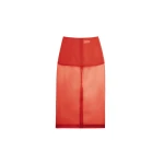 The Frankie Shop Peri Sheer Midi Skirt - Red - Oversized Minimalist Skirts in Red - Shop at Luxury Shoes 