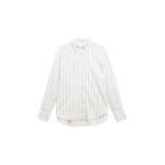 The Frankie Shop Peri Striped Cotton Shirt - White/Brown Stripe - Oversized Minimalist Tops in Multicolour - Shop at Luxury Shoes 