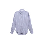 The Frankie Shop Peri Striped Fluid Shirt – Blue/Brown