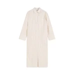The Frankie Shop Perroti Cotton Maxi Dress - Dark Sand Stripe - Oversized Minimalist Dresses in Multicolour - Shop at Luxury Shoes 