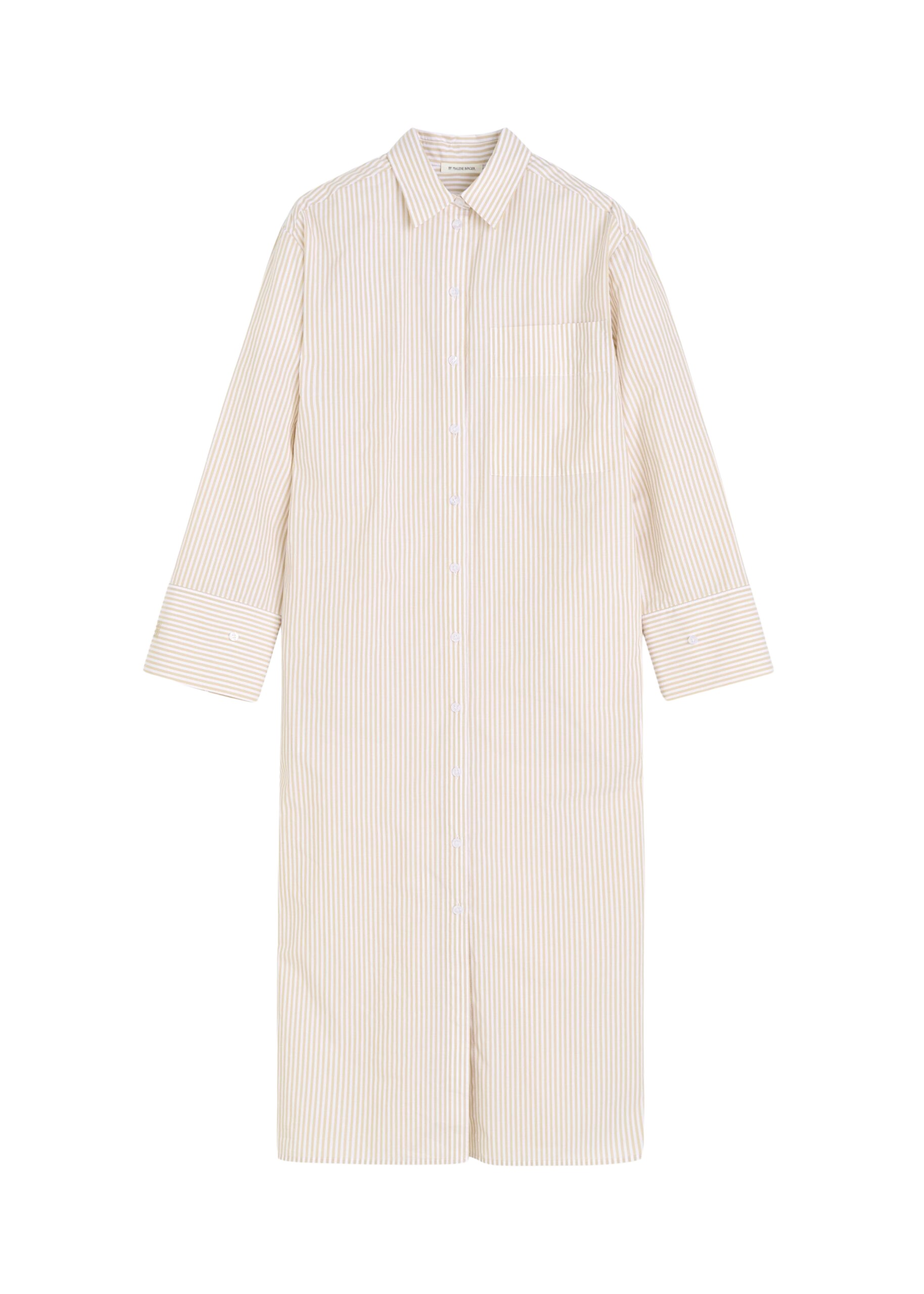 The Frankie Shop Perroti Cotton Maxi Dress - Dark Sand Stripe - Oversized Minimalist Dresses in Multicolour - Shop at Luxury Shoes 