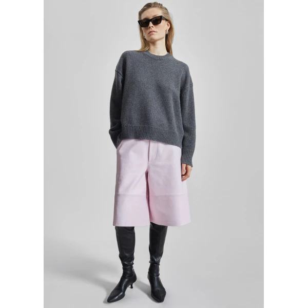 The Frankie Shop Pia Oversized Cashmere Sweater – Anthracite Melange, view 5