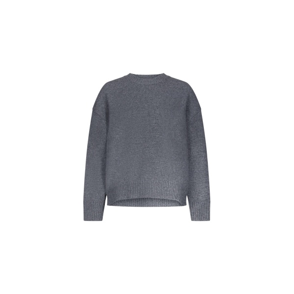 The Frankie Shop Pia Oversized Cashmere Sweater - Anthracite Melange - Oversized Minimalist Knitwear in Grey - Shop at Luxury Shoes 