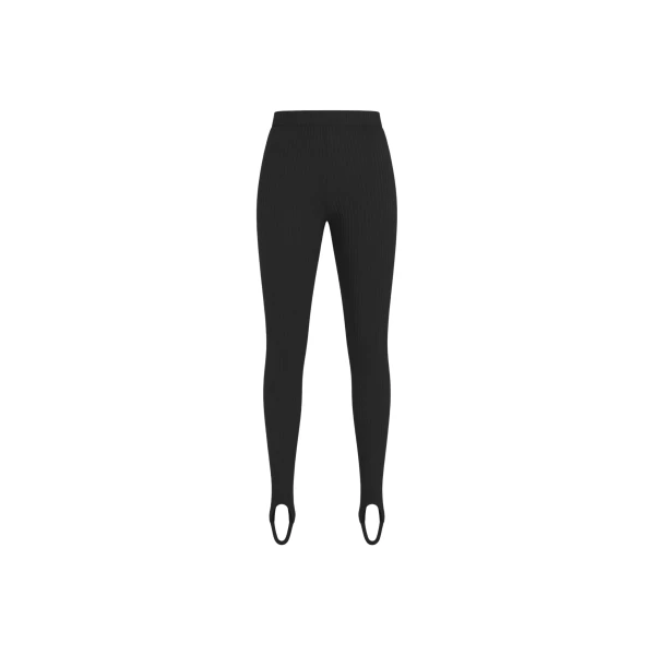 The Frankie Shop Piuma Knit Stirrup Leggings - Black - Oversized Minimalist Pants in Black - Shop at Luxury Shoes 